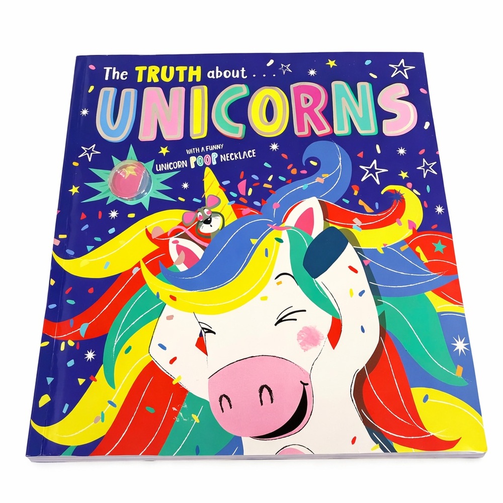 The Truth About Unicorns Kids Book w Unicorn Poop Necklace Fun Gift Book